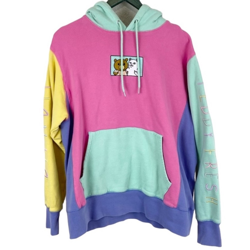 Men's RIPNDIP x Teddy Fresh 2.0 Colorblock Hoodie Size Small